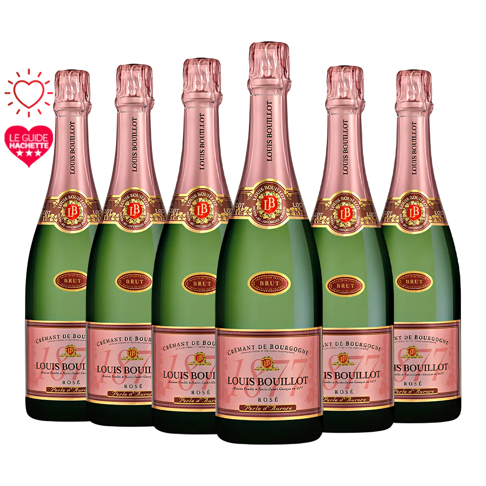 Pack 6 Bouteilles Crémant de Bourgogne Rosé Perle d'Aurore Louis Bouillot