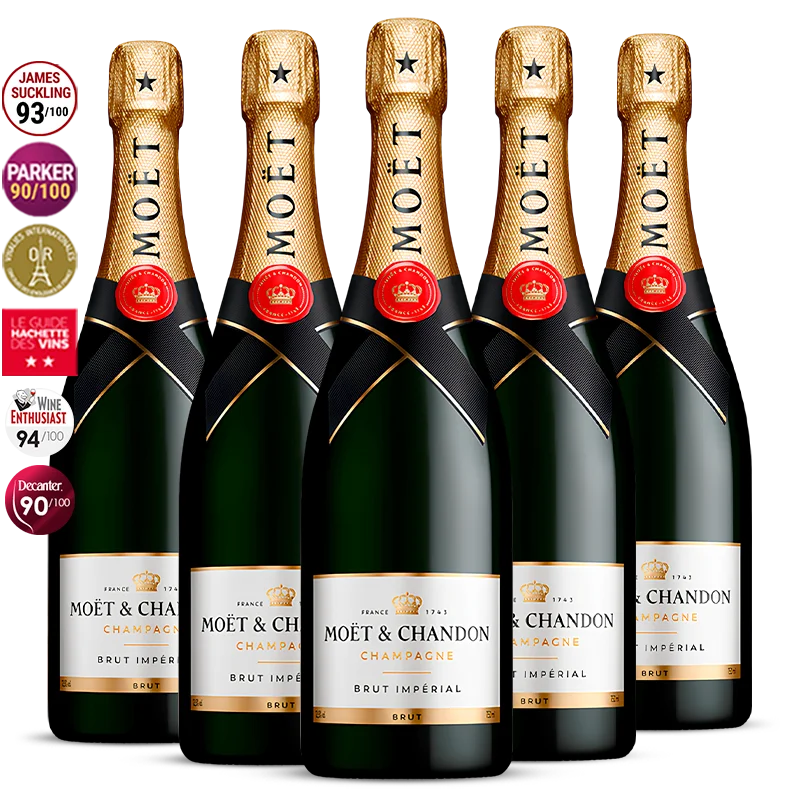 Pack 5 Bottiglie - Champagne Moët & Chandon - Brut Impérial - 3.75l